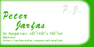 peter jarfas business card